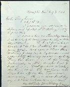 Original Letter From Quartermaster Captain at Memphis, Tennessee to Chief Quartermaster at Vicksburg, Mississippi.