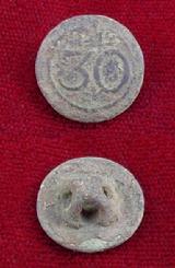 Fine Displaying Dug Revolutionary War French, 30th Regiment of Infantry Button