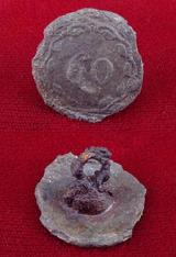 Good Displaying Dug Revolutionary War, British 60th Regiment of Foot, aka. 6Oth Royal Americans, Coat Button