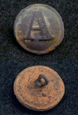 Beautiful Excavated CS117, Confederate Tin Back Block A Artillerymans Button