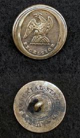 Nice ca. 1820's NY10 New York Militia Button with Silver Plate Remnants & Cloth Still in the Loop