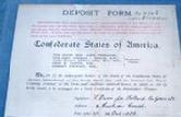 Very Nice De-acidified Original Confederate Bond Deposit Form - Ready To Frame