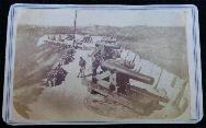 Superb "Washington Gallery, Vicksburg, Mississippi" Cdv Image of U.S. Battery Sherman Guarding the Road to Jackson, Mississippi - Artillery Pieces, Shot & Shell, Ammunition Chests, Soldiers, Rifle Pits, Houses & Road in the Distance.