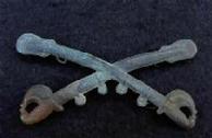 Beautiful Non-Dug Civil War Period Crossed Sabers Cavalry Hat Insignia