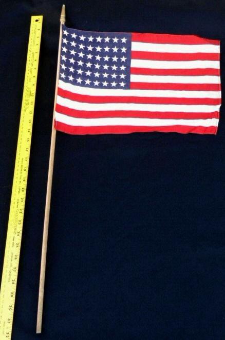 Nice ca. 1912-1959 48 Star U.S. Parade Flag on Original 32 Inch Staff - G.A.R. Parades, WWI, WWII Parades 