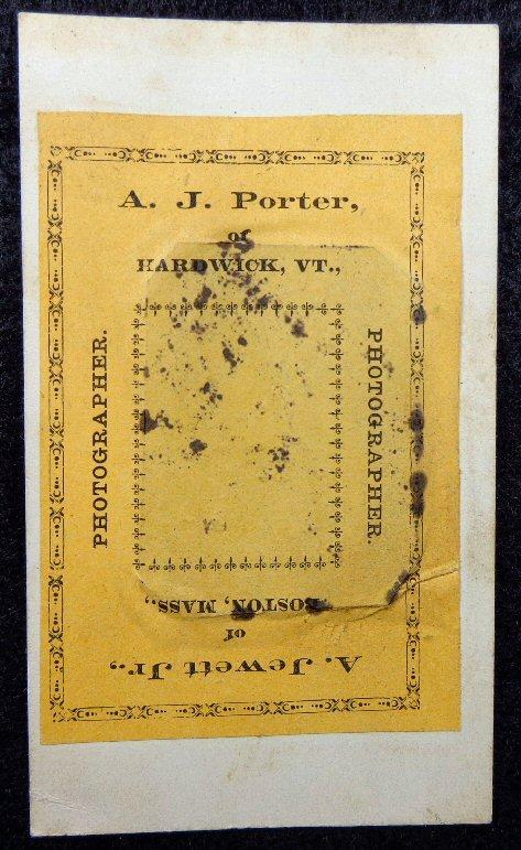 Nice Tintype of Artillery Soldier of Co. L, 4th Artillery, in Cdv Mount with Great Photographer's Label