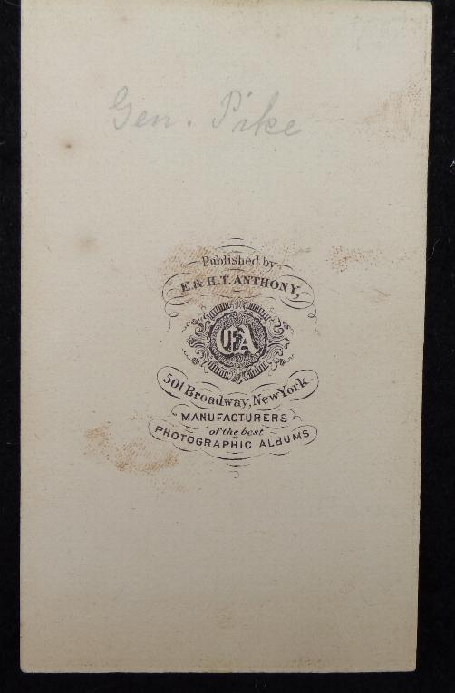 Nice Cdv Image of Confederate Brigadier General Albert Pike 