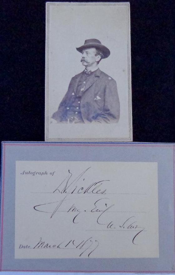 Fine Cdv & Autograph of U.S. Major General Daniel Sickles 