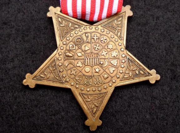Excellent Original GAR, Grand Army of the Republic, Numbered Membership Badge with Replacement Ribbon 