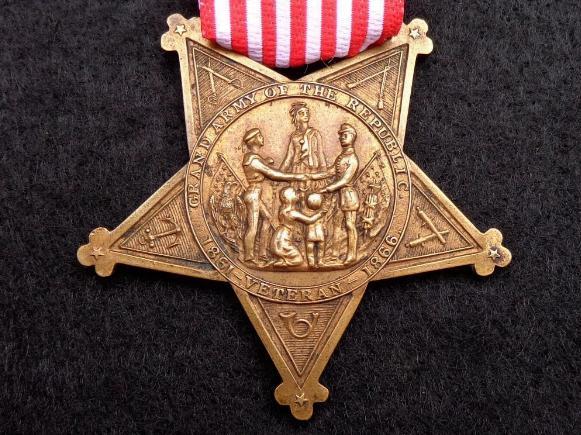 Excellent Original GAR, Grand Army of the Republic, Numbered Membership Badge with Replacement Ribbon 