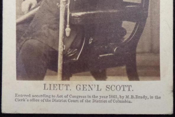 U.S. Lieutenant General Winfield Scott Cdv From a Brady Negative