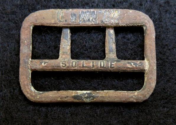 Nice Brass Belt Adjuster & 1860 Patented Suspender Buckle