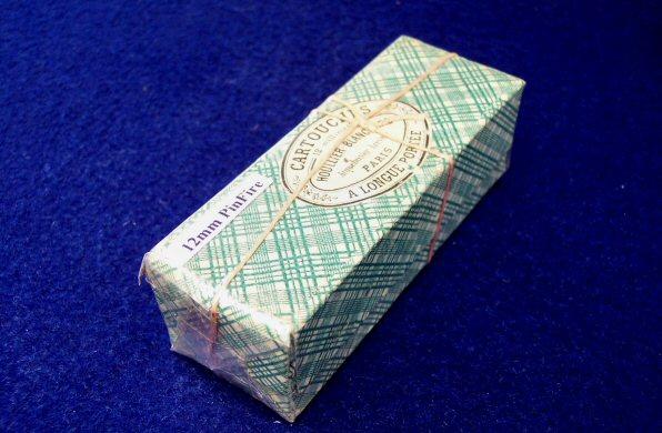 Original Full Box of Houllier Blanchard/Paris Long 12mm Pinfire Cartridges - Still Sealed with Original Twine Tie
