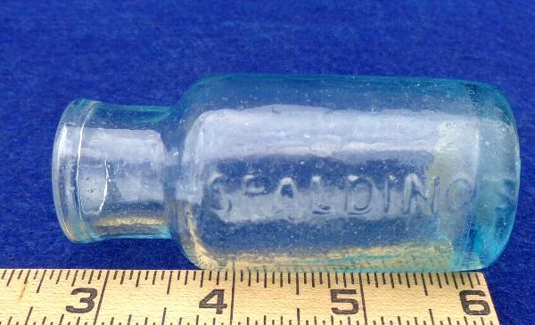 Very Fine Pontilled Civil War Period Spaulding's Glue Bottle 