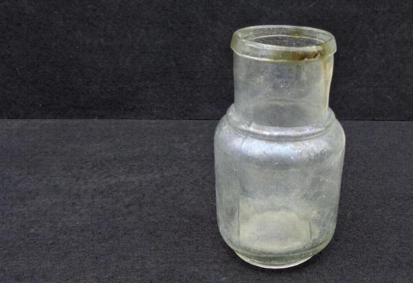Nice Clear Glass Pontilled D & Co. Mustard Bottle with Rolled Lip 
