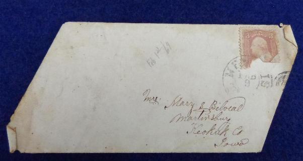 Early 1864, Letter & Cover, written in Little Rock, Arkansas, by Private Nicholas Belveal, Co. F, 33rd Iowa Infantry