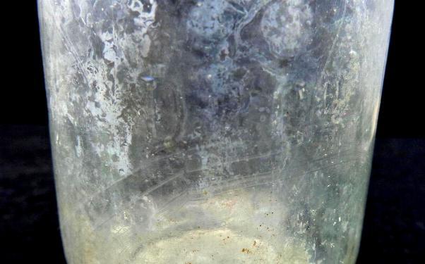 Nice Clear Glass Pontilled D & Co. Mustard Bottle with Rolled Lip 