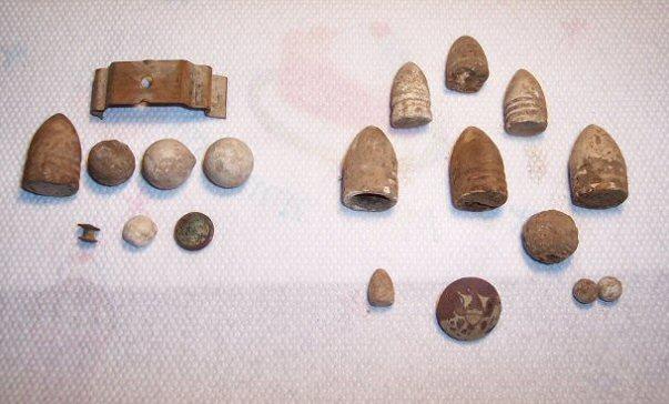 Civil War Artifacts recovered in Arkansas, March 2nd, 2008.