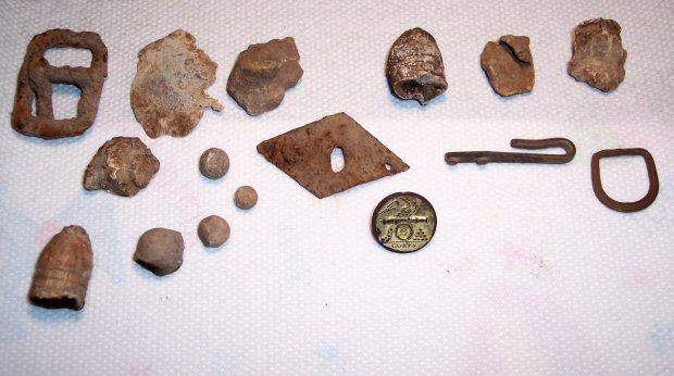 Civil War Relics recovered January 27th, 2008, on private property.