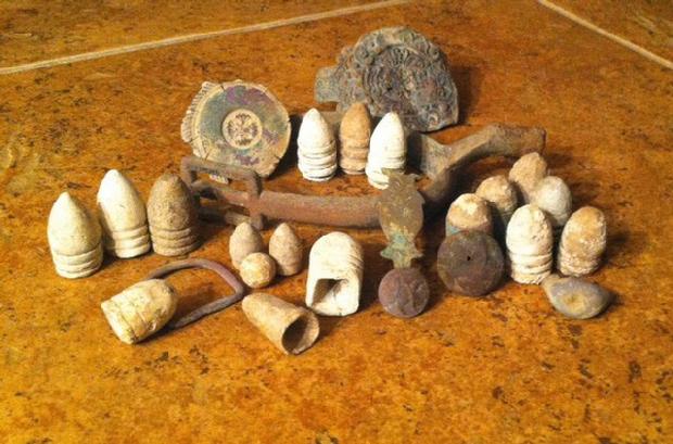Jim Trammell's house site relics from old Carroll County, Arkansas.