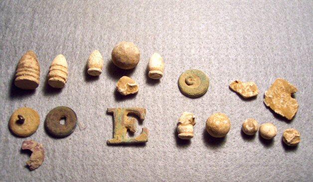 Civil War Artifacts recovered April 28th, 2008.