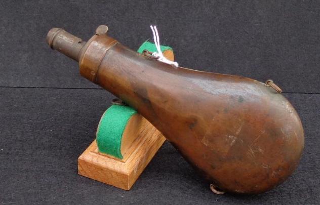 Beautiful Patina on this Pre-Civil War/Civil War Period Clamshell Powder Flask