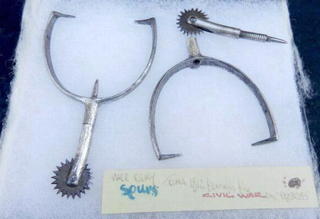 1840s-1850s "Screw & Spike" Silver Plated Fancy Spurs 