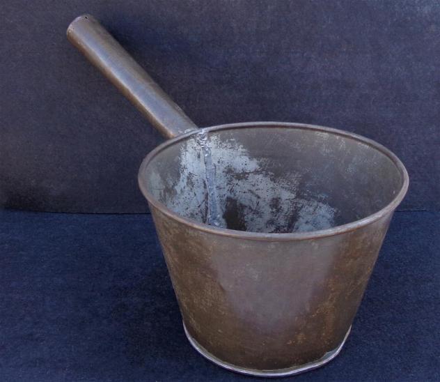 Big 5" Tall by 7 Inch diameter Civil War Period Tin Cooking Pot/Pan