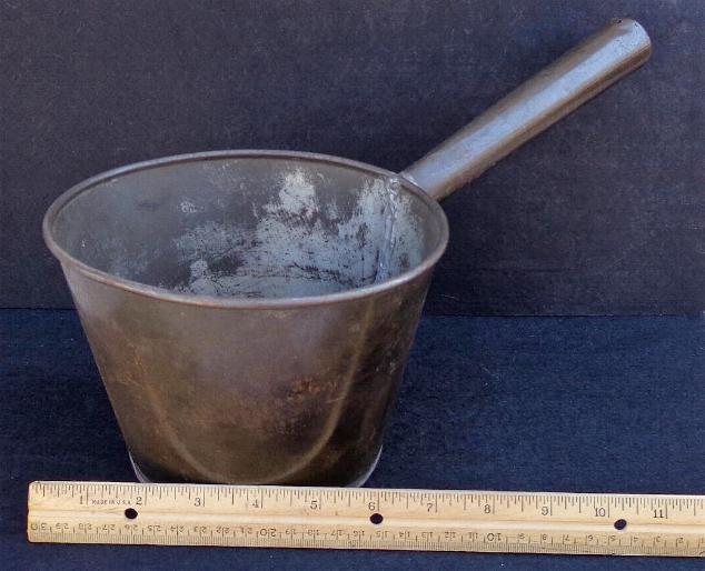 Big 5" Tall by 7 Inch diameter Civil War Period Tin Cooking Pot/Pan