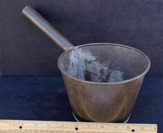 Big 5" Tall by 7 Inch diameter Civil War Period Tin Cooking Pot/Pan