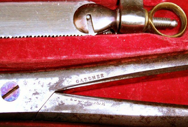 Nice Civil War Period Surgeon's Kit, w/Bone Saws, scalpels, tourniquet, needles, and ALL instruments present.