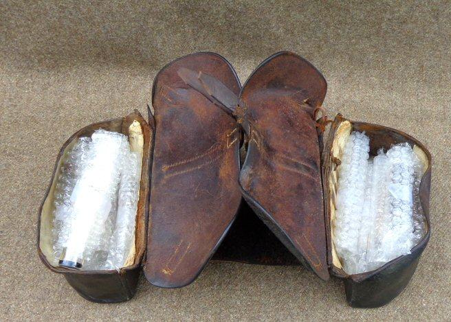 Fine Condition Late 1850s to Civil War Doctor's Saddle Bags w/20 Original Pontilled Medicine Vials, Some still with Contents