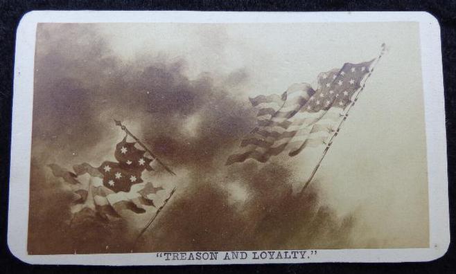 Unusual Cdv Image Popular in the North during and after the War, titled �Treason And Loyalty