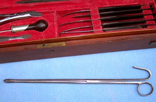 Nice Civil War Period Surgeon's Kit, w/Bone Saws, scalpels, tourniquet, needles, and ALL instruments present.