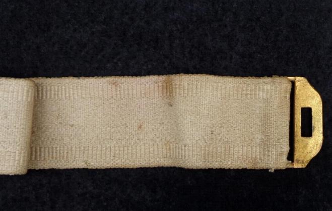 Grand Army of The Republic or G.A.R. White Cotton Waist Belt & Gilt Buckle 