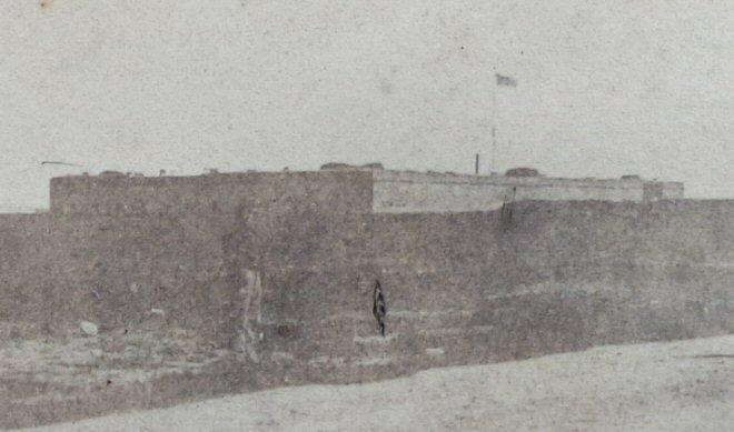Rare Cdv by H.P. Moore of Concord New Hampshire - Exterior of Fort Pulaski, Georgia, with Sentry on Duty