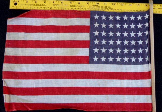 Nice ca. 1912-1959 48 Star U.S. Parade Flag on Original 32 Inch Staff - G.A.R. Parades, WWI, WWII Parades 
