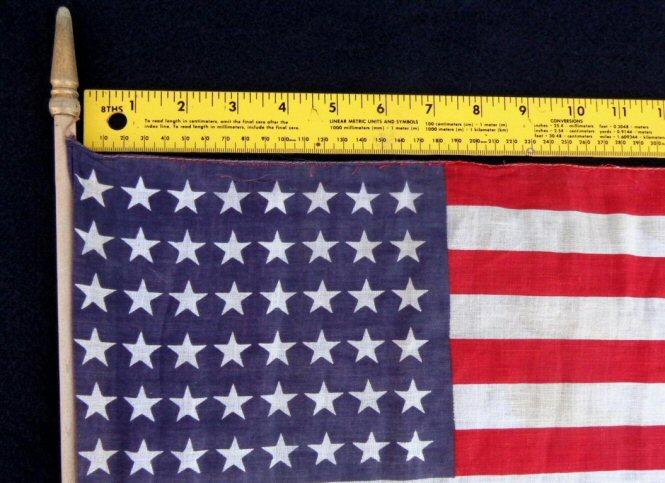 Nice ca. 1912-1959 48 Star U.S. Parade Flag on Original 32 Inch Staff - G.A.R. Parades, WWI, WWII Parades 