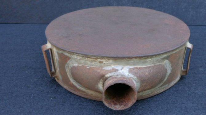 RARE Pattern Confederate Tin Drum Canteen w/Spout Support - Spout & All Three Sling Loops Intact 
