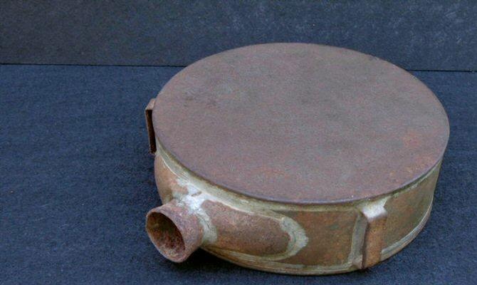 RARE Pattern Confederate Tin Drum Canteen w/Spout Support - Spout & All Three Sling Loops Intact 