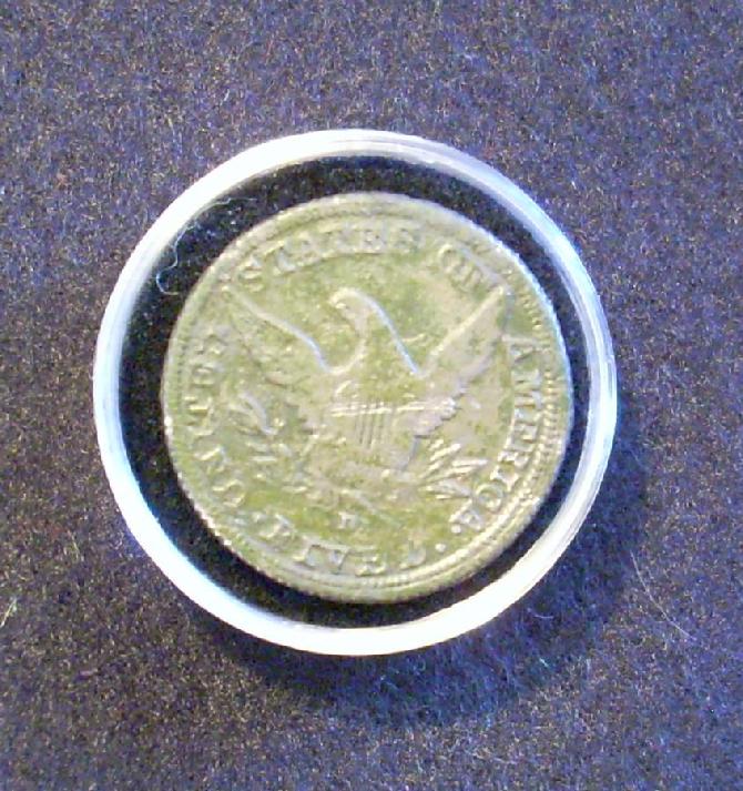 Reverse of Mark Daughtrey's counterfeit Gold Coin. Must have belonged to a Yank !