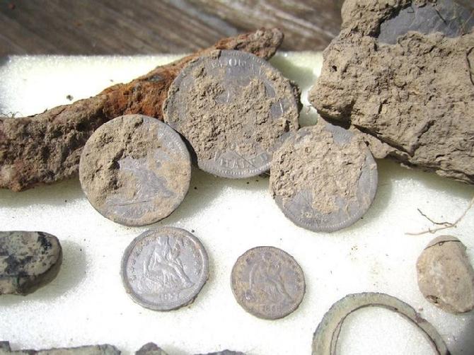 Ahhhh.......... That wonderful "Just Out Of The Ground" Look ! Nice Batch of Antebellum Silver that would make your digging day !