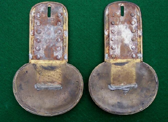 Nice Pair of Non Dug Epaulets or Shoulder Scales - Reverse
