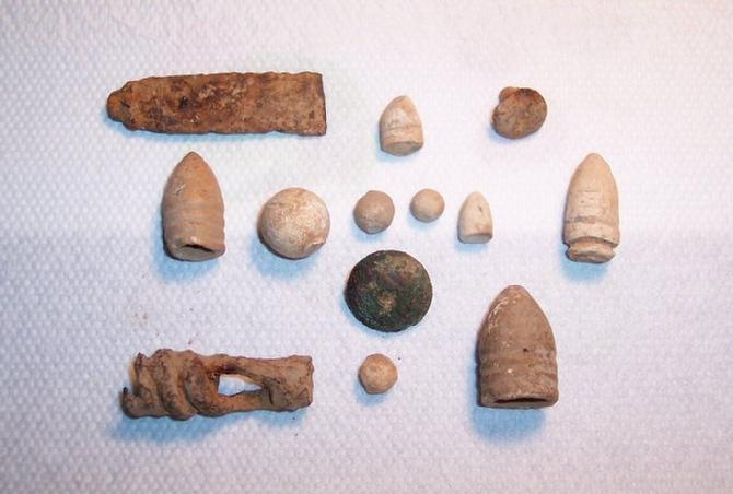 Civil War Relics recovered Nov. 26th, 2007.
