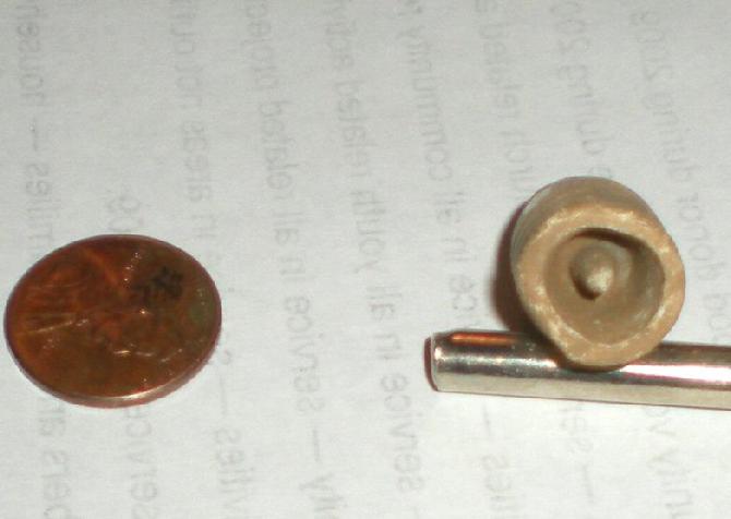 Cavity of Gordon McCain's extremely high teat, teat base bullet.