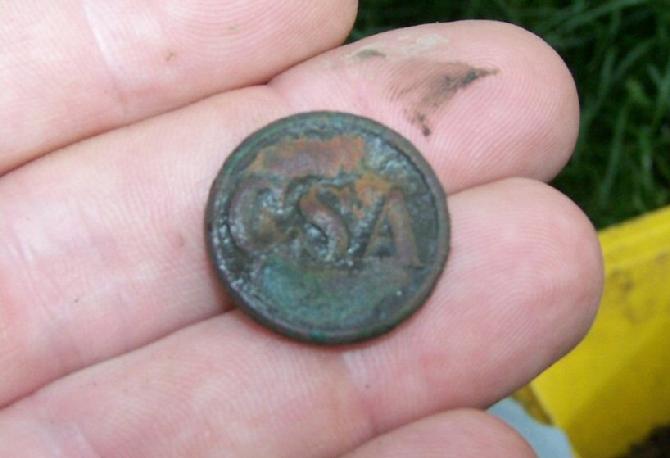 John Branstetter's CSA Coat Button, recovered in SW Missouri !